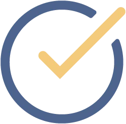 Abgehaktes Symbol in Blau und Gelb auf transparentem Hintergrund